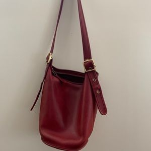 Vintage Coach Red Leather Bucket Bag